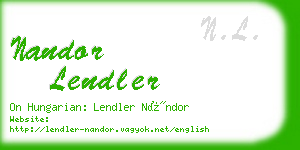 nandor lendler business card